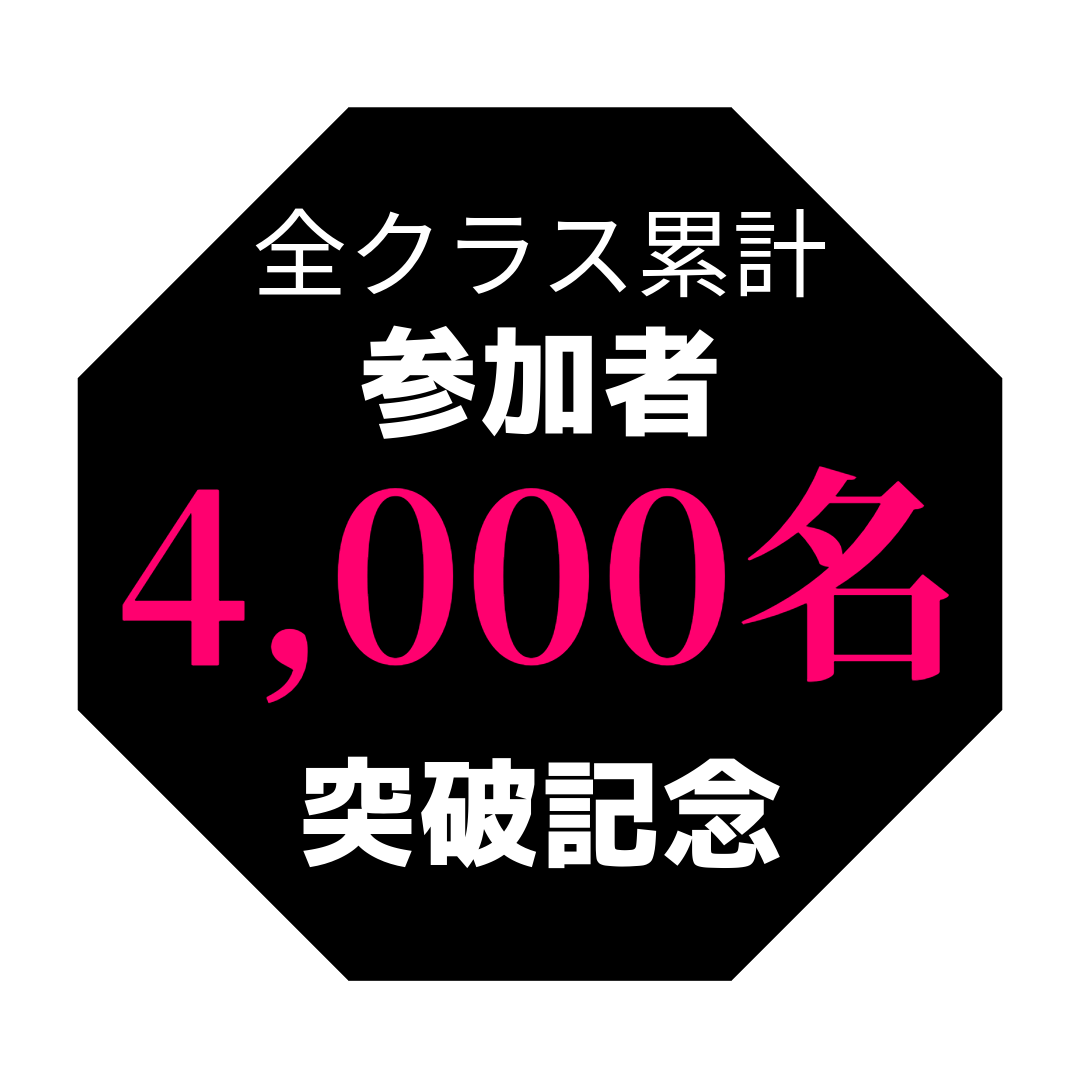 全クラス累計 参加者4,000名突破記念